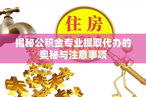 北竿揭秘公积金专业提取代办的奥秘与注意事项