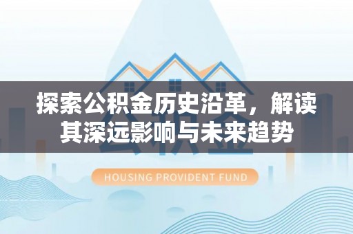 北竿探索公积金历史沿革，解读其深远影响与未来趋势